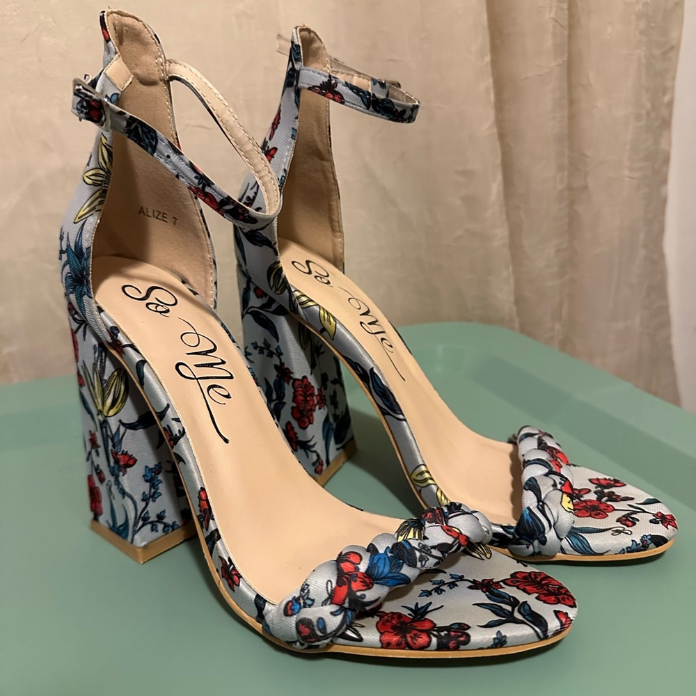 Lulus So Me Floral High Heel Sandals